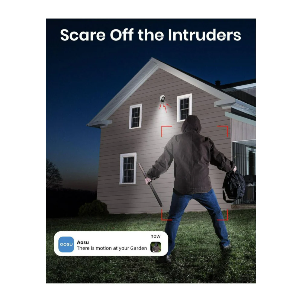 AOSU Security WirelessCam System Pro 2-Cam Kit with 2K Resolution and 32GB Memory (White) - Image 7