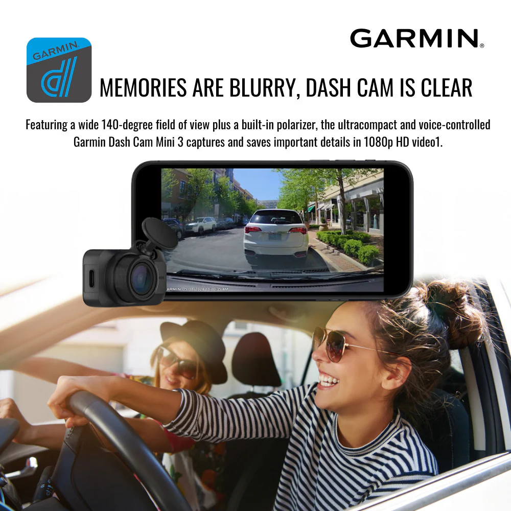 Garmin Dash Cam Mini 3 Ultra-Compact 1080p Camera with 140-Degree Field of View (Black) Bundle - Image 3