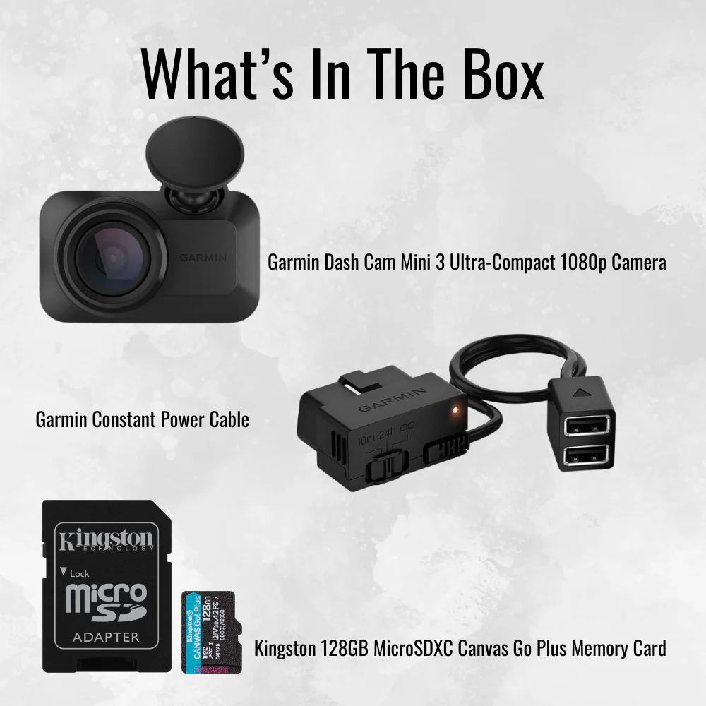 Garmin Dash Cam Mini 3 Ultra-Compact 1080p Camera with 140-Degree Field of View (Black) Bundle - Image 7