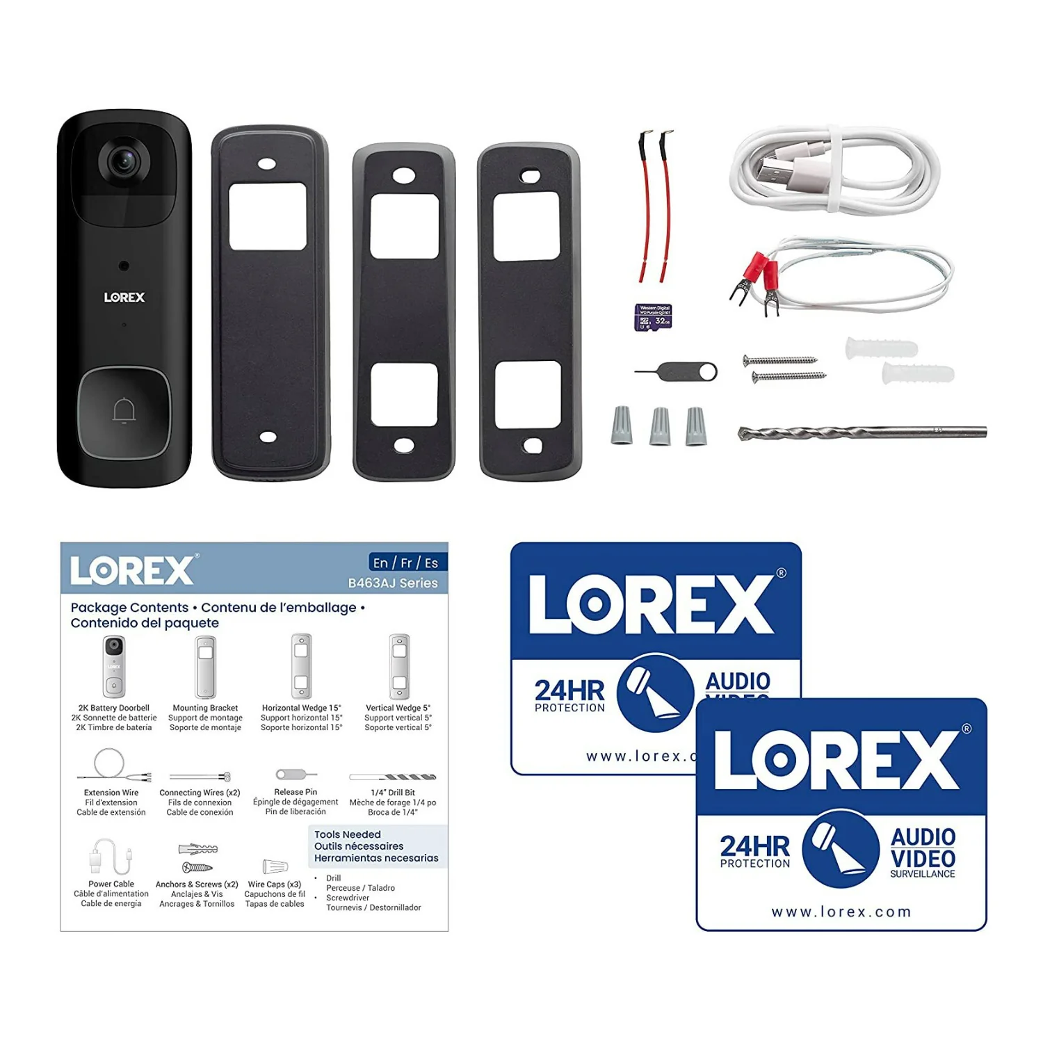 Lorex 2K Battery Video Doorbell with Color Night Vision, Person Detection, and 2-Way Talk (Black) - Image 6